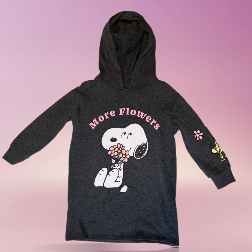 Peanuts Snoopy Woodstock hooded sweatshirt Flowers Dress Girls Size 4/5